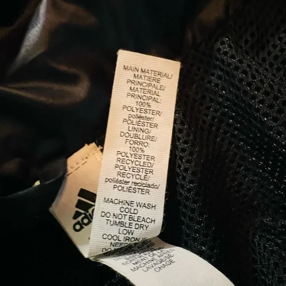 ADIDAS WOMENS BLACK ZIPPERED ATHLETIC WINDBREAKER SIZE MEDIUM - Picture 7 of 13